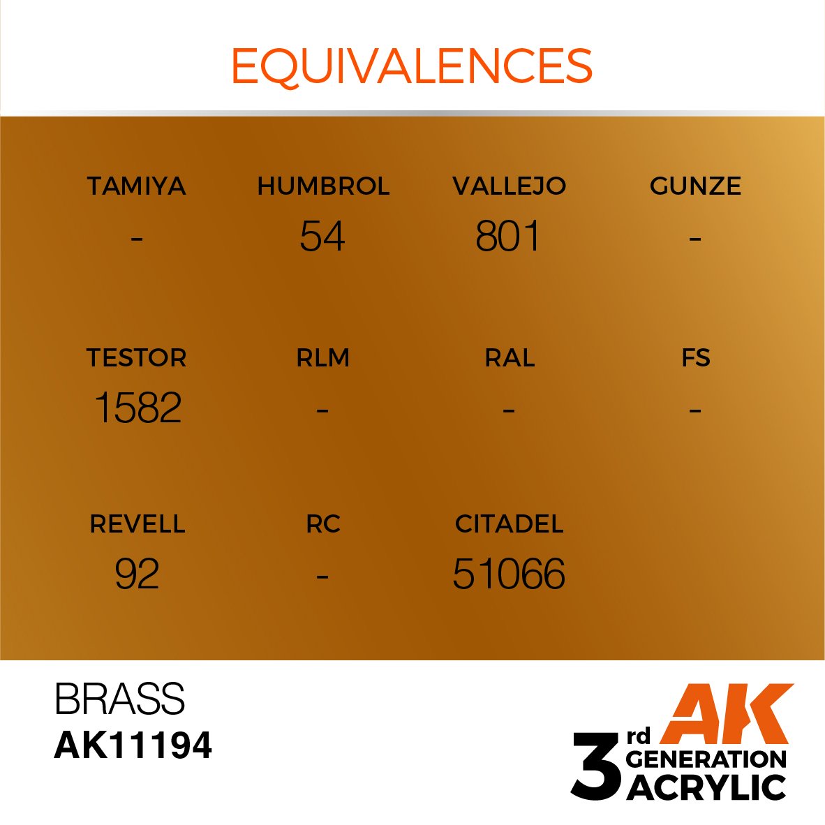 AK Interactive AK11194 BRASS – METALLIC 17ml – zdjęcie 3