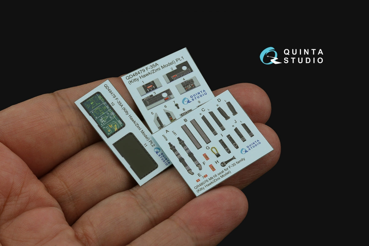 Quinta Studio QD48479 F-35A 3D-Printed &amp;amp; coloured Interior on decal paper (Kitty Hawk/Zimi Model) 1/48 – zdjęcie 3