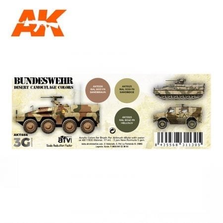AK Interactive AK11666 3G BUNDESWEHR DESERT CAMOUFLAGE COLORS 3x17 ml – image 2