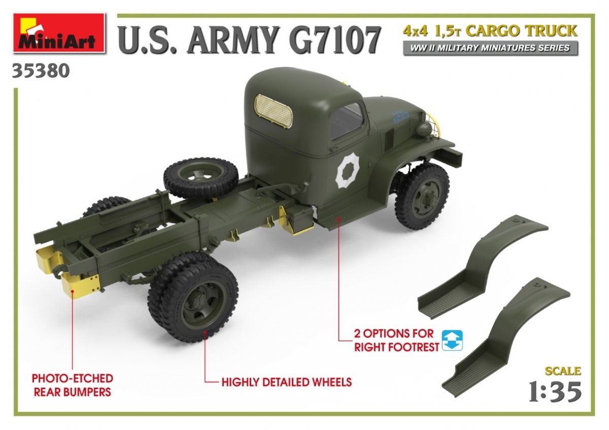 MiniArt 35380 U.S. ARMY G7107 4X4 1,5t CARGO TRUCK 1/35 – zdjęcie 12
