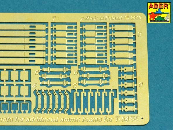Aber 35A129 Mounts for additional ammunition boxes used on Soviet tanka like: T-54; T-55 or T-62 1/35 – image 4