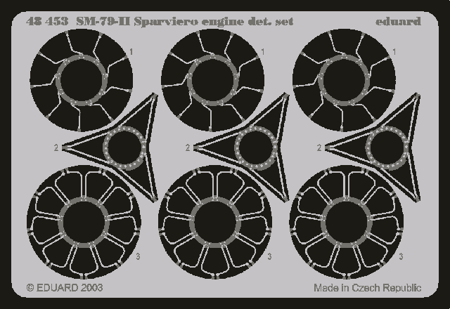 Eduard 48453 SM 79II Sparviero engine 1/48 (TRUMPETER)