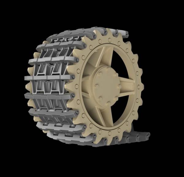 Panzer Art TR35-017 Entwicklungfahrzeug E-10 tracks + correct drive wheels 1/35 – zdjęcie 2