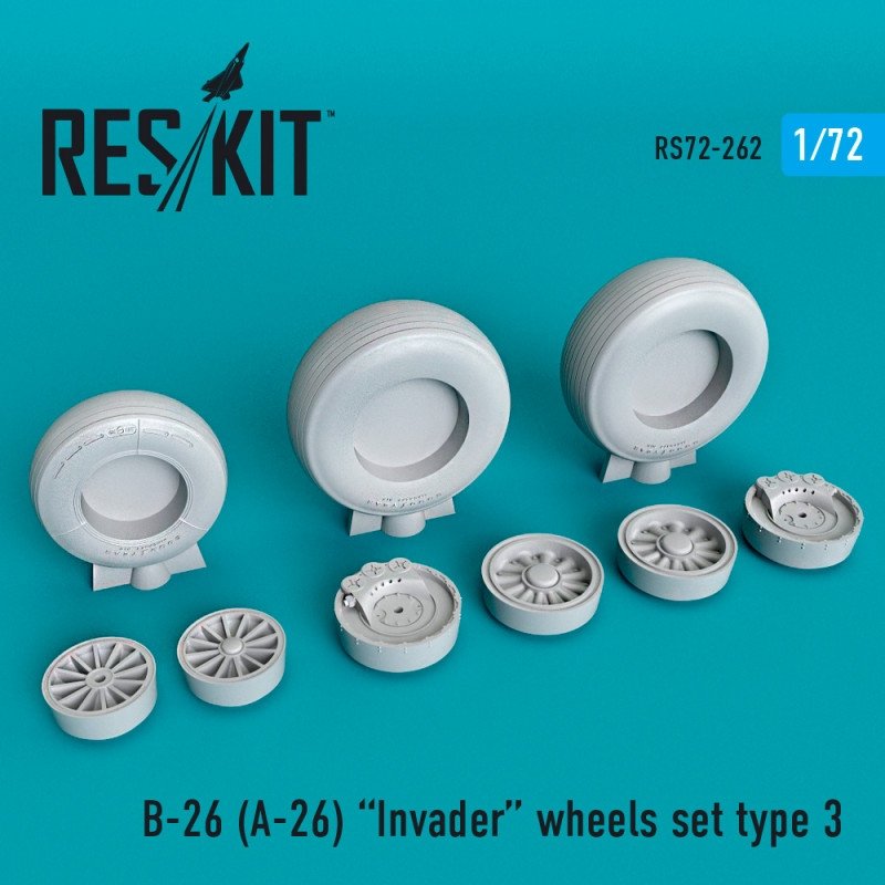 RESKIT RS72-0262 B-26 (A-26) Invader wheels set type 3 1/72