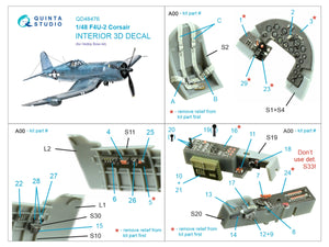 Quinta Studio QD48476 F4U-2 Corsair 3D-Printed colored Interior on decal paper (Hobby Boss) 1/48 – image 2
