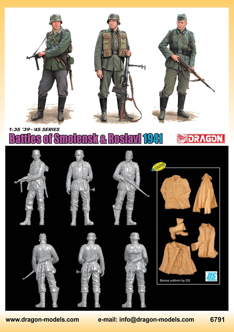 Dragon 6791 Battle Of Smolensk Roslavl 1941 (3 Figure Set) with Bonus DS Uniform Boots 1/35 – zdjęcie 2