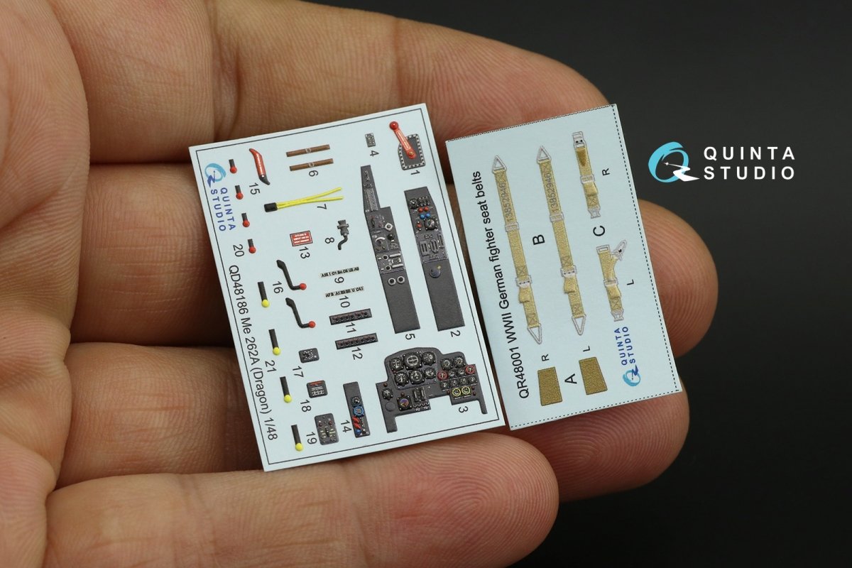 Quinta Studio QD48186 Me 262A 3D-Printed &amp;amp; coloured Interior on decal paper (for Dragon ) 1/48 – zdjęcie 10