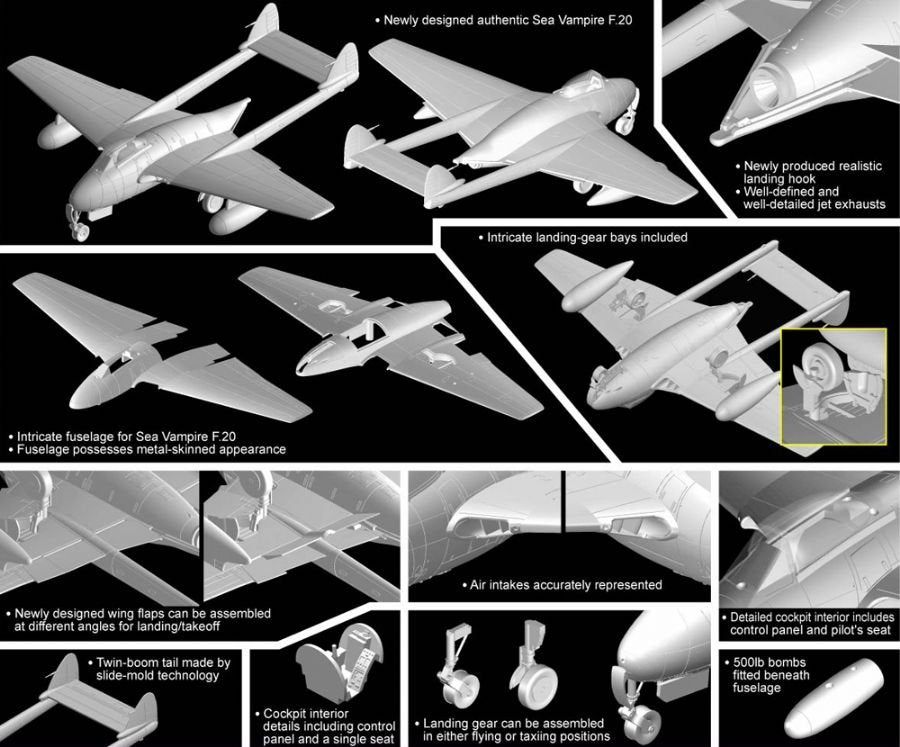 Dragon 5112 Sea Vampire F.20 1/72 – zdjęcie 2
