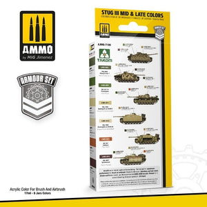 AMMO of Mig Jimenez 7186 ZESTAW: STUG III MID &amp;amp; LATE COLORS 44-45 6x17ml