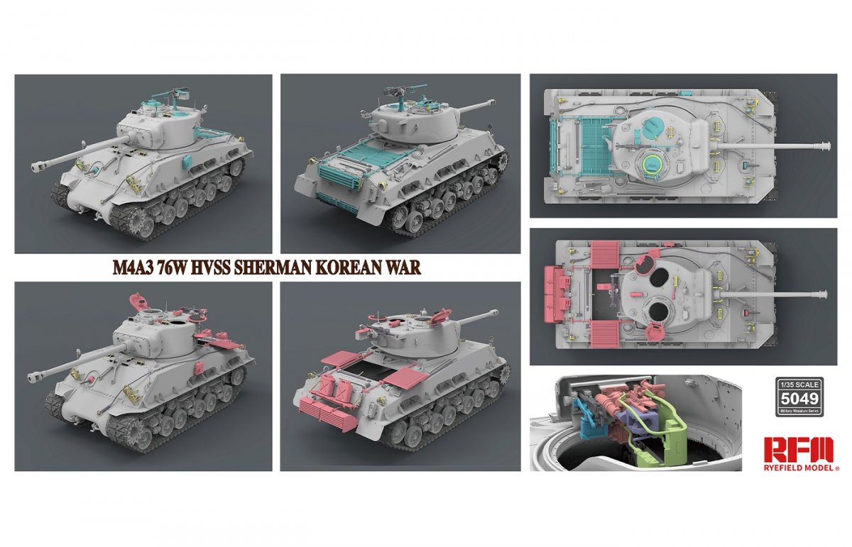 Rye Field Model 5049 M4A3 76W HVSS Sherman Korean War 1/35 – zdjęcie 2