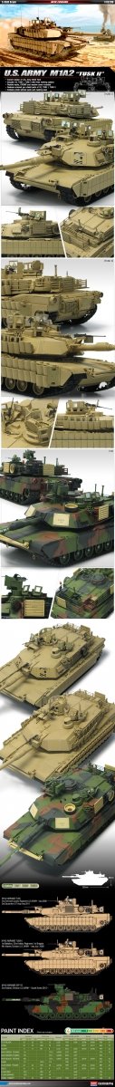 Academy 13298 US Army M1A2 TUSK II 1/35 – image 2