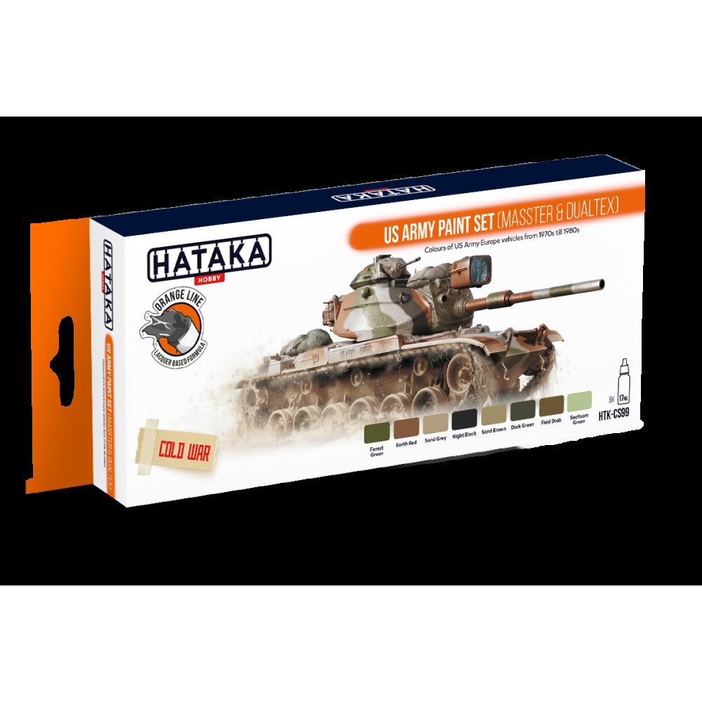 Hataka HTK-CS99 US Army paint set (MASSTER &amp;amp; DUALTEX) (8x17ml)