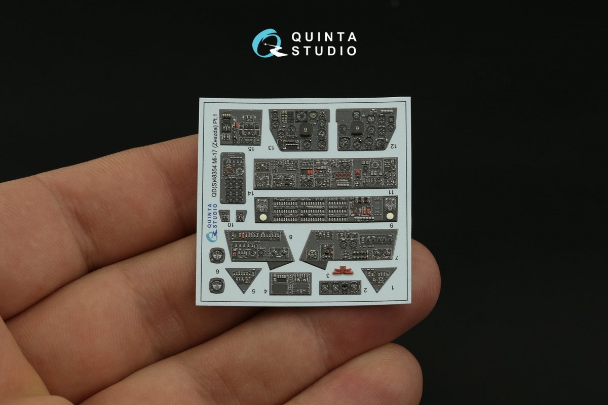 Quinta Studio QDS-48354 Mi-17 (Mi-8MT Export version) 3D-Printed &amp;amp; colored Interior on decal paper (Zvezda) (Small version) 1/48 – image 5