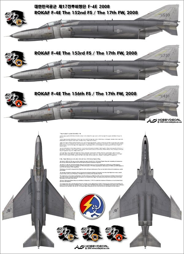 HobbyDecal AL72006V1 ROKAF F-4E The 17th FW, 2008 1/72