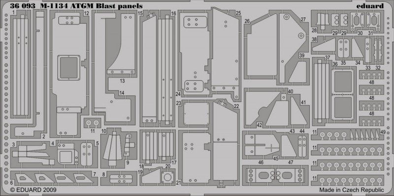 Eduard 36093 M-1134 ATGM blast panels 1/35 Trumpeter