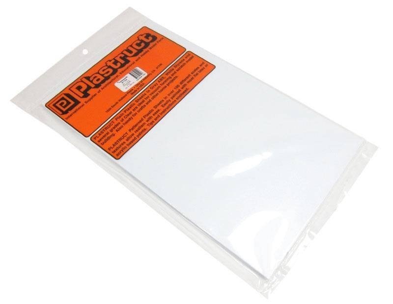 Plastruct 91102 FEUILLE DE STYRÈNE Feuille de polystyrène 178 mm x 300 mm x 0,5 mm BLANC / 7 pièces.