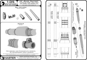 Master GM-35-060 K2 Black Panther - Hyundai WIA CN08 120mm 55cal gun barrel (for Academy model) 1/35 – image 28
