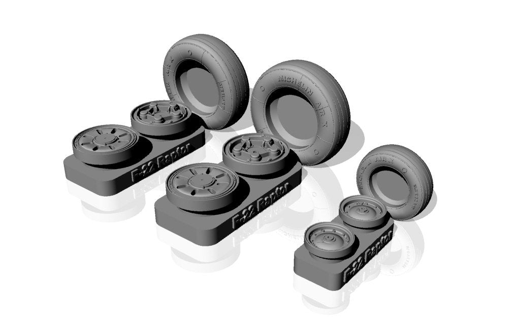 Armory Models AW48314 F-22 Raptor wheels w/ weighted tires 1/48 – image 2