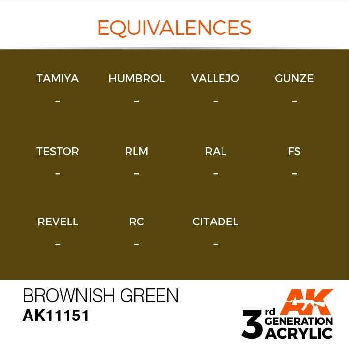 AK Interactive AK11151 BROWNISH GREEN – STANDARD 17ml – zdjęcie 3