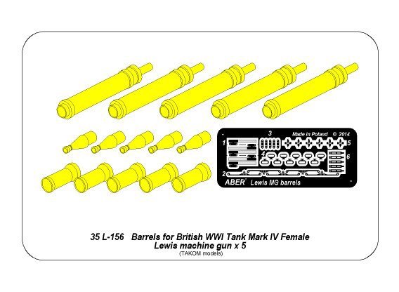 Aber 35L-156 Barrels for British WWI Tank Mark IV – Female 1/35 – image 11