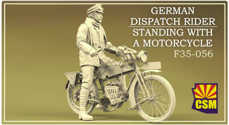 Copper State Models F35-056 German dispatch rider Standing with a motorcycle ( Motorcycle not included) 1/35