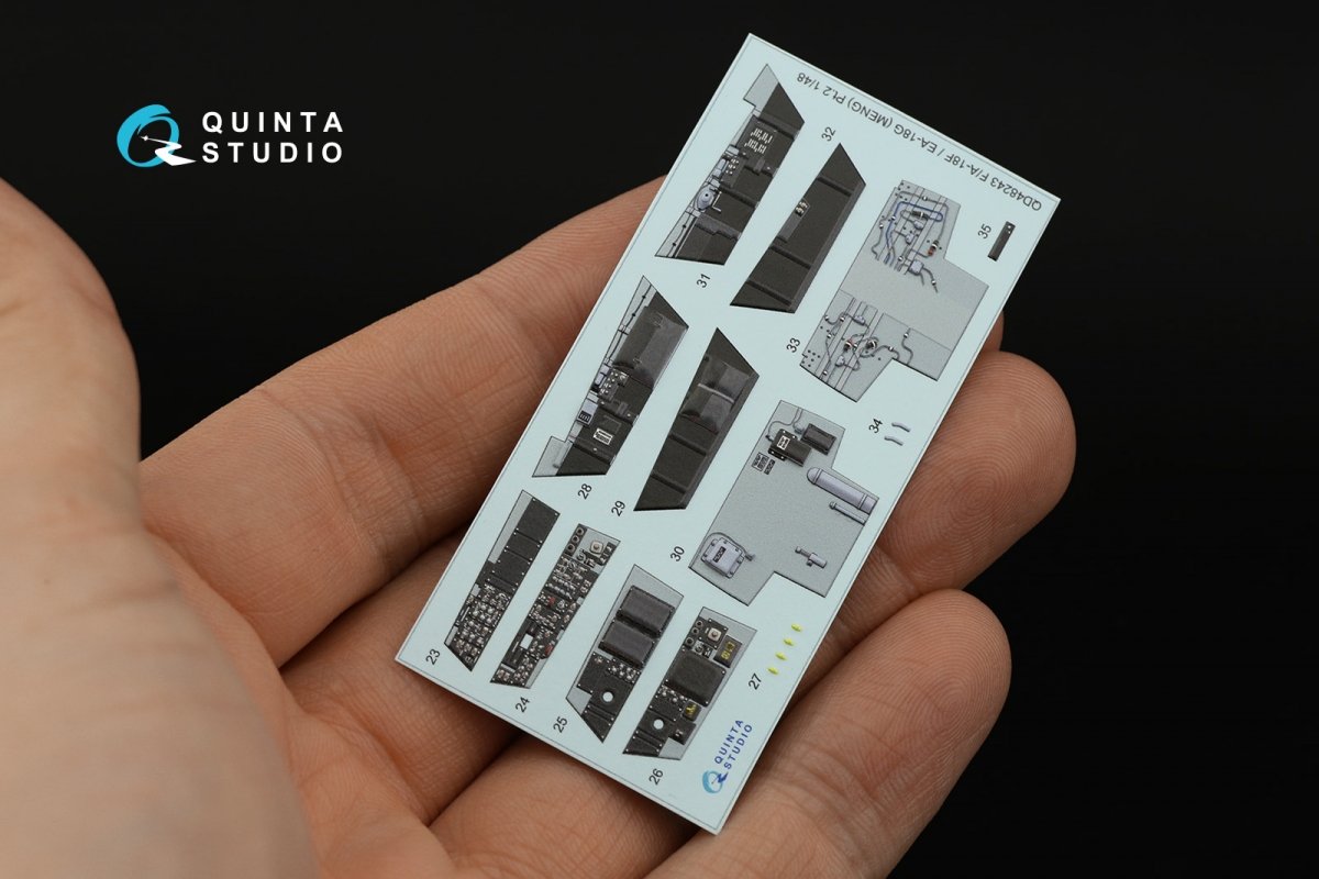 Quinta Studio QD48243 F/A-18F late / EA-18G 3D-Printed &amp;amp; colored Interior on decal paper ( Meng ) 1/48 – image 10