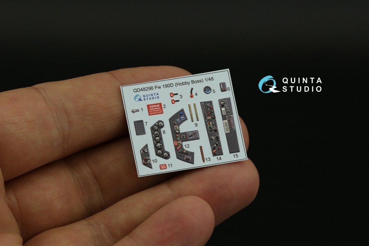 Quinta Studio QD48296 FW 190D-9 3D-Printed &amp;amp; coloured Interior on decal paper (HobbyBoss) 1/48 – zdjęcie 3