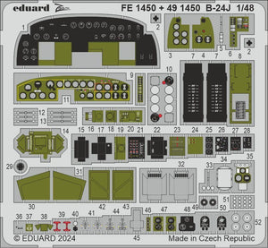 Eduard 491450 B-24J cockpit &amp;amp; engines HOBBY BOSS 1/48