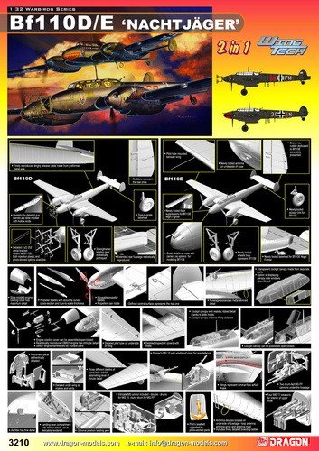 Dragon 3210 Messerschmitt Bf 110 D/E Nachtjager 1/32 – zdjęcie 2
