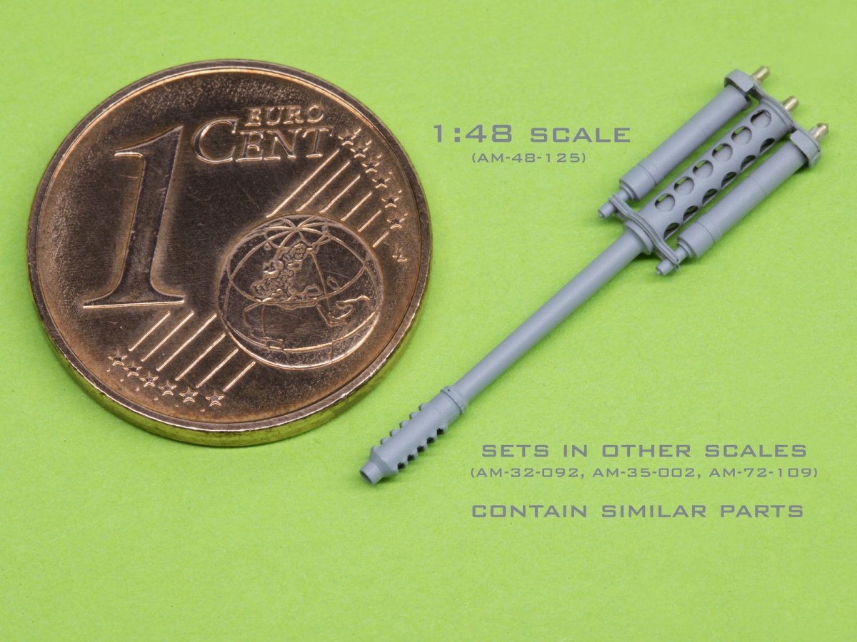 Master AM-72-109 AH-64 Apache - M230 Chain Gun barrel (30mm), Pitot tubes and tail antenna (resin, PE and turned parts) 1/72 – immagine 5