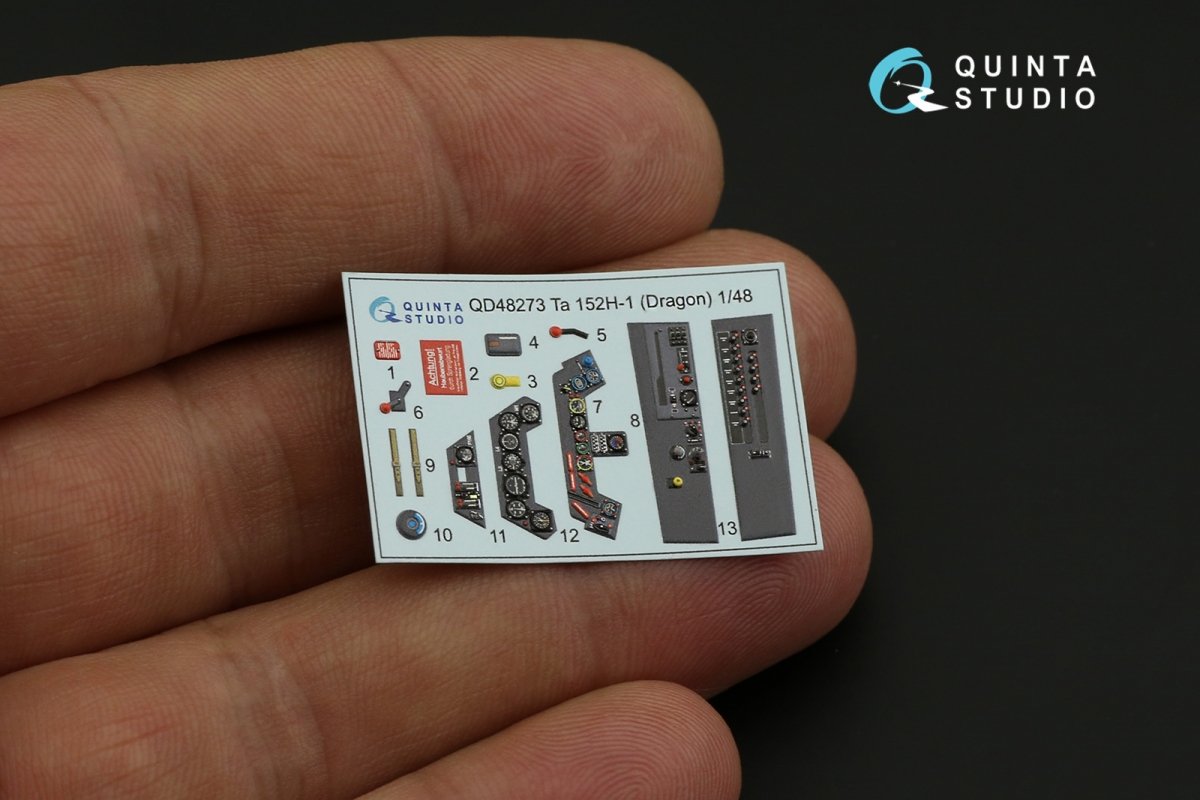 Quinta Studio QD48273 Ta 152H 3D-Printed &amp;amp; colored Interior on decal paper (Dragon) 1/48 – image 3