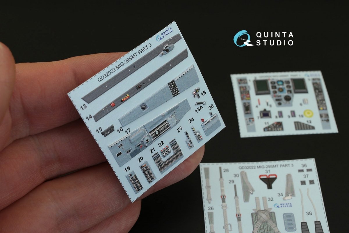Quinta Studio QD32022 MiG-29SMT 3D-Printed &amp;amp; colored Interior on decal paper (for Trumpeter kit) 1/32 – image 5
