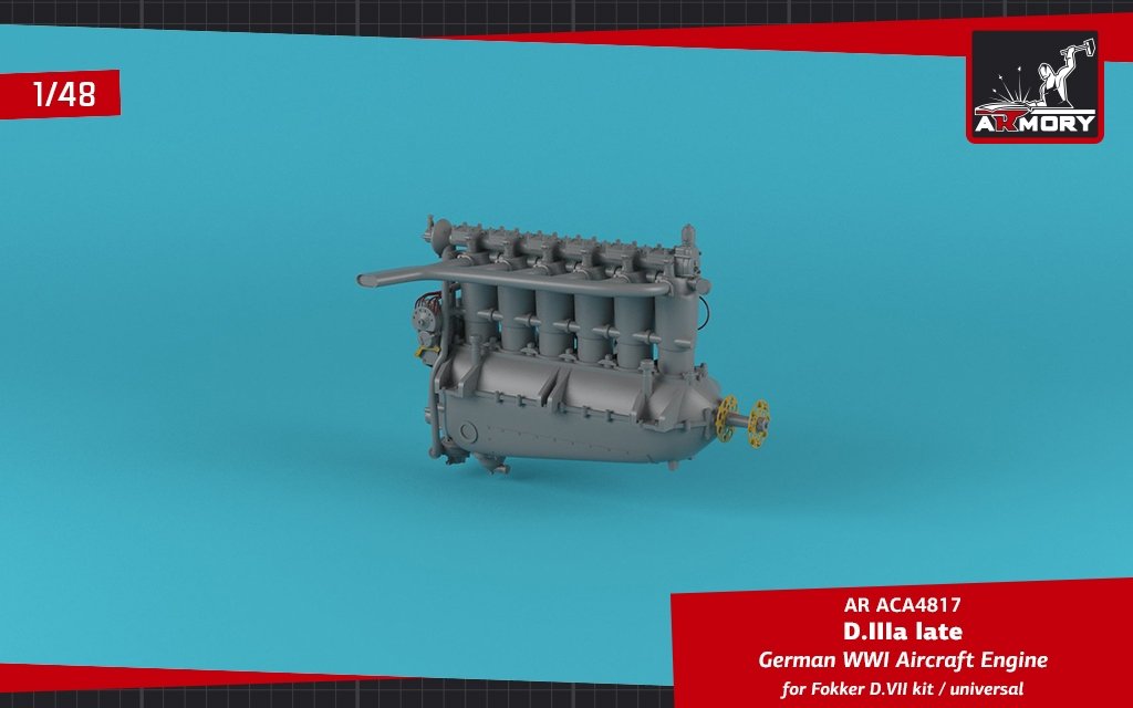 Armory Models ACA4817 German WWI Aircraft Engine mod. D.IIIa 1/48 – zdjęcie 3