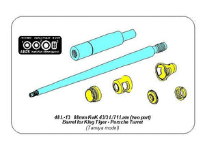 Aber 48L-13 KwK 43/3 L/71 8.8cm barrel (two-piece) for King Tiger tank with Porsche turret 1/48
