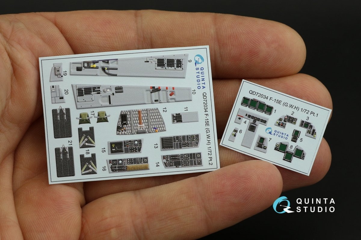 Quinta Studio QD72034 F-15E 3D-Printed &amp;amp; coloured Interior on decal paper (GWH) 1/72 – zdjęcie 13