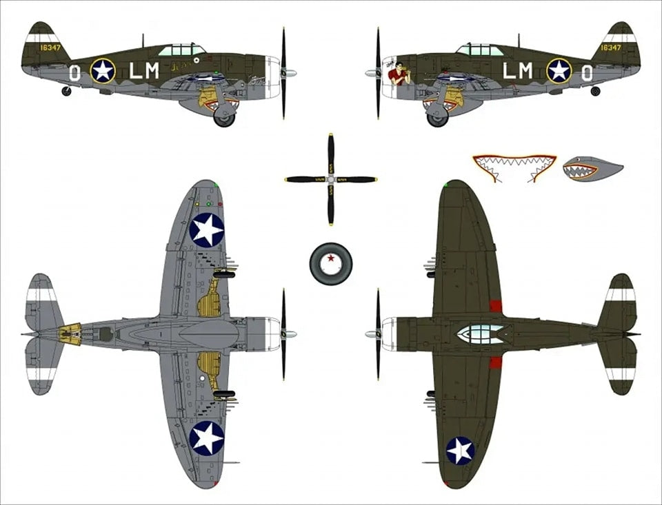 Dora Wings 48054 Republic P-47C Thunderbolt with Ferry Tank 1/48 – zdjęcie 9