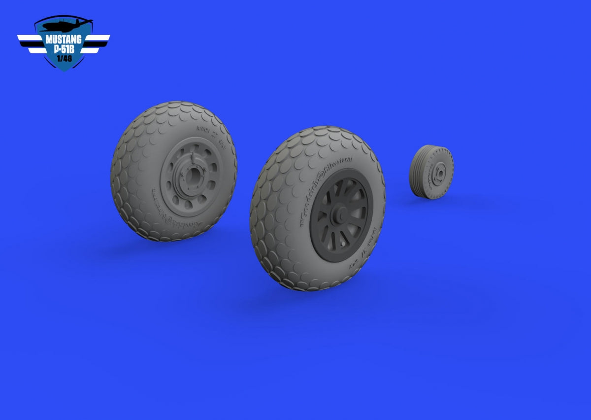 Eduard 648987 P-51B / C wheels oval tread EDUARD 1/48