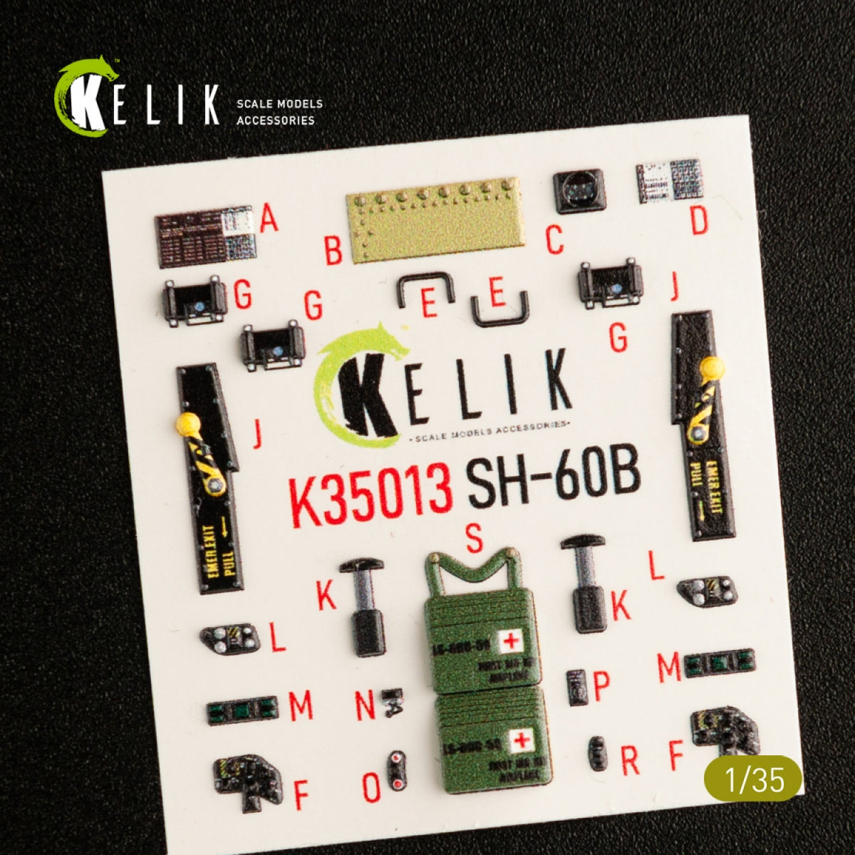KELIK K35012 SH-60F OCEAN HAWK INTERIOR 3D DECALS FOR KITTY HAWK KIT 1/35 – zdjęcie 2