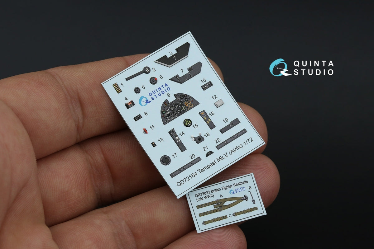 Quinta Studio QD72164 Tempest Mk.V 3D-Printed colored Interior on decal paper (Airfix) 1/72 – image 3