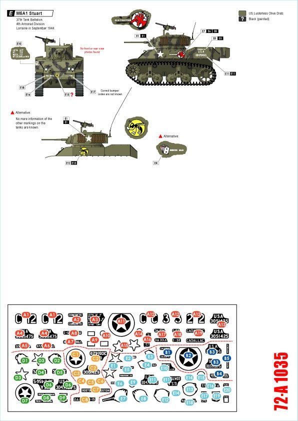 Star Decals 72-A1035 US M5A1 Stuart. 1/72 – image 2