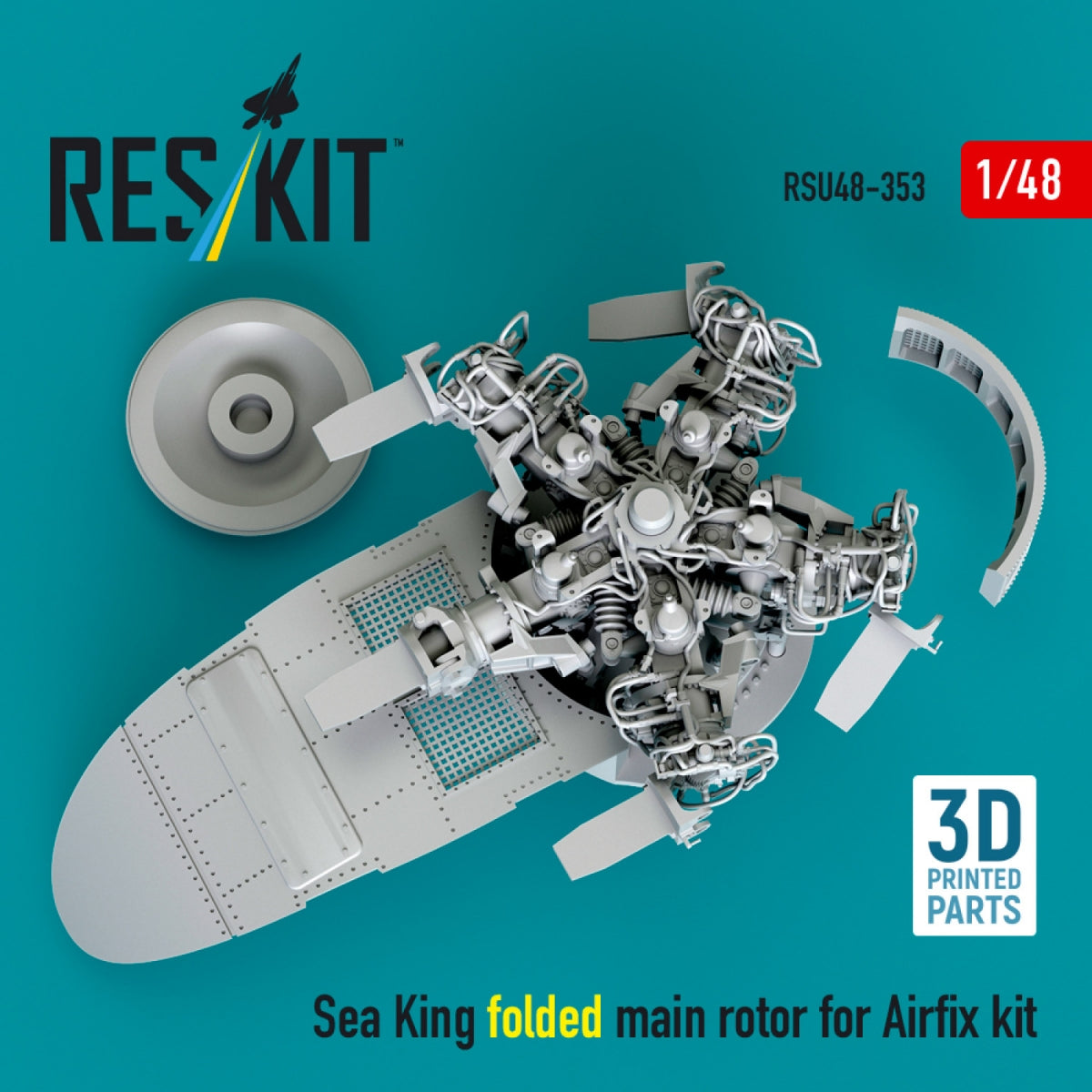 RESKIT RSU48-0353 Sea King folded main rotor for Airfix kit (3D printed) 1/48
