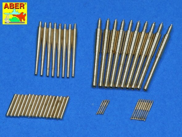 Aber 350L-52 Set of barrels 203mm x 10, 127mm x 8, 25mm x 8, 13mm x 4 for Japan Heavy Cruiser Mogami (1942) 1/350
