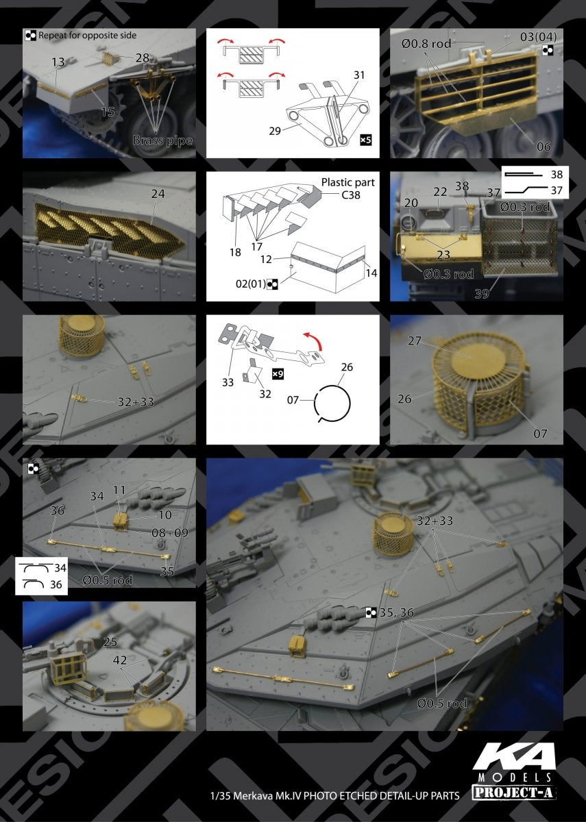 MK1 Design MM-35002 MERKAVA MK.IV DETAIL-UP ETCHD PARTS 1/35 – zdjęcie 3