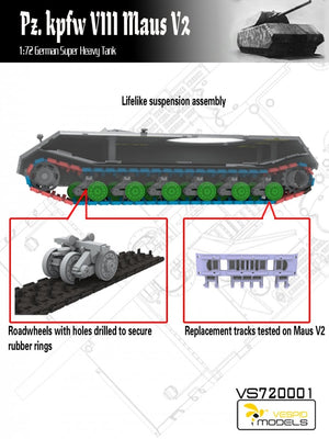 Vespid Models VS720001 Pz.Kpfw. VIII Maus V2 German Super Heavy Tank 1/72 – zdjęcie 2