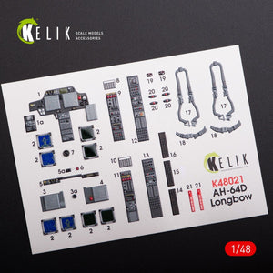 KELIK K48021 AH-64D &amp;quot;APACHE LONGBOW&amp;quot; INTERIOR 3D DECALS FOR HASEGAWA KIT 1/48 – image 2