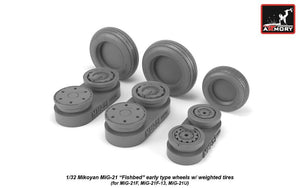 Armory Models AW32009 Mikoyan MiG-21 Fishbed wheels w/ weighted tires, early 1/32 – image 2