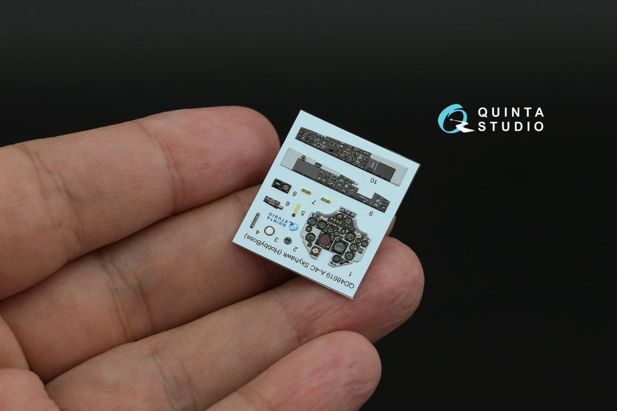 Quinta Studio QD48619 A-4C Skyhawk 3D-Printed &amp; coloured Interior on decal paper ( Hobby Boss ) 1/48