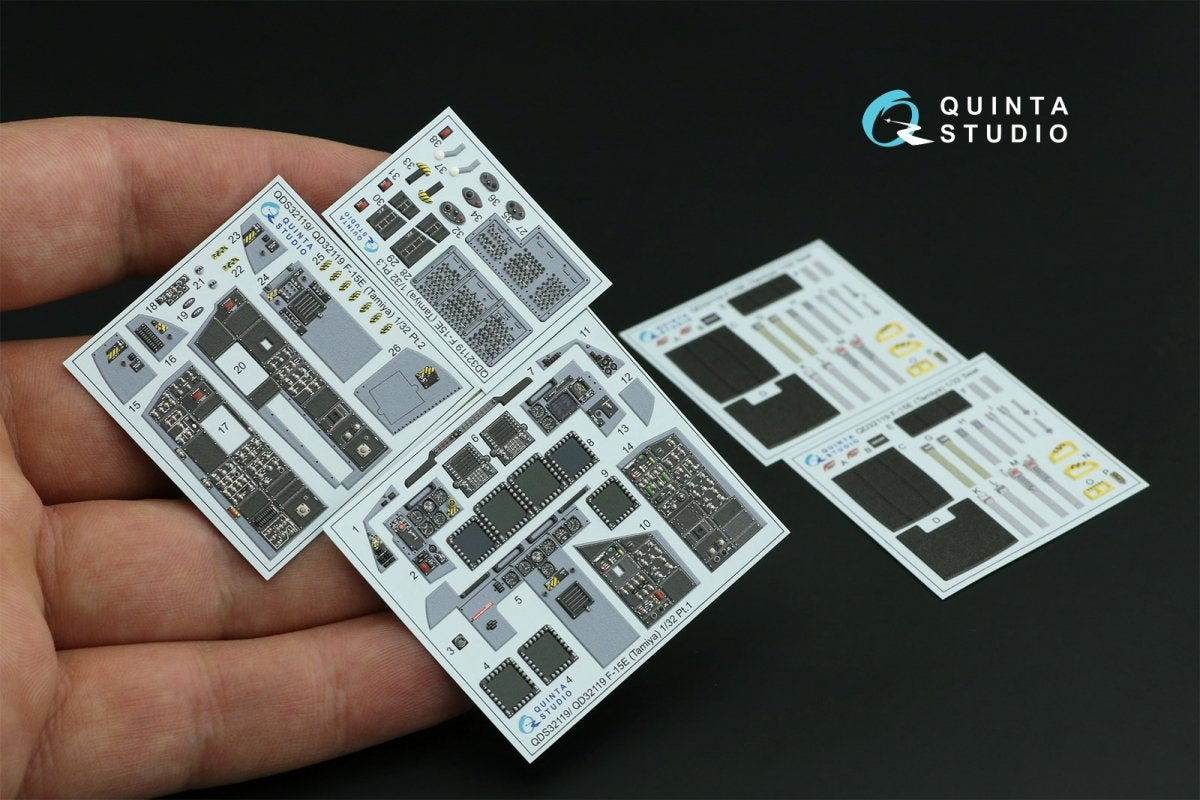 Quinta Studio QD32119 F-15E 3D-Printed &amp;amp; colored Interior on decal paper (Tamiya) 1/32 – image 9