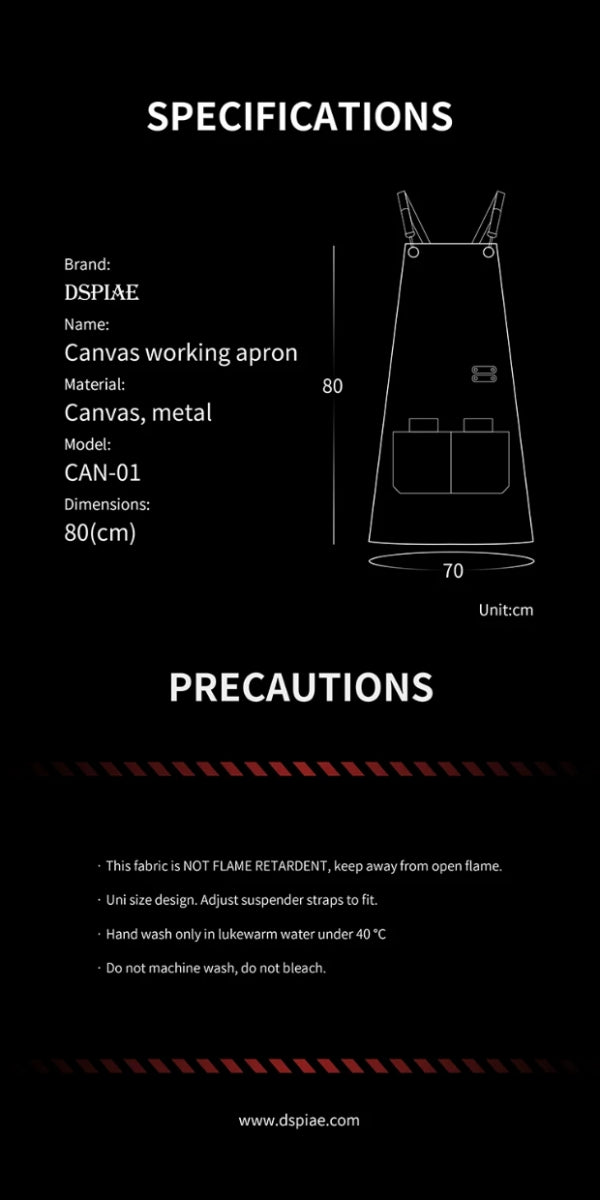 DSPIAE CAN-01 Canvas Working Apron – image 8