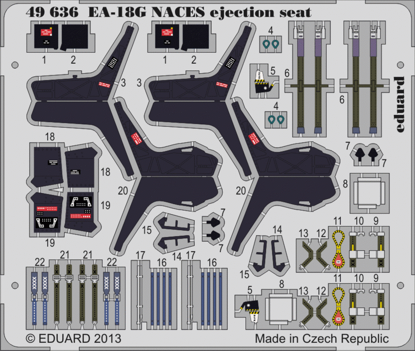 Eduard 49636 EA-18G NACES ejection seat 1/48 ITALERI
